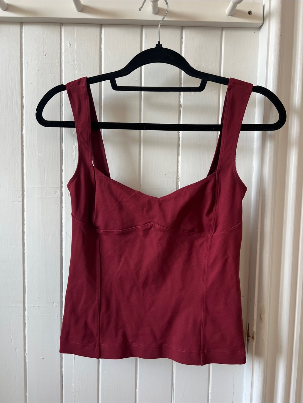 Free People Burgundy Square Neck Tank Camisole